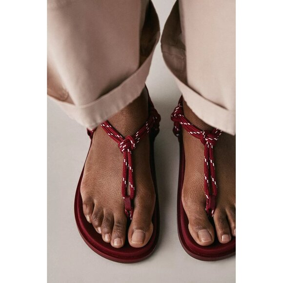 NWT US9/EU 40 -Jeffrey Campbell Red Rope Sandals (NWT US$148) - Picture 1 of 16